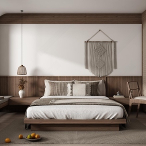 侘寂风民宿客房3D模型下载